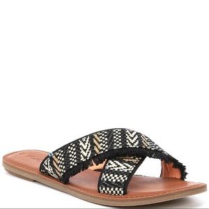 Toms Viv Slide Sandals Woven Crisscross Fr…